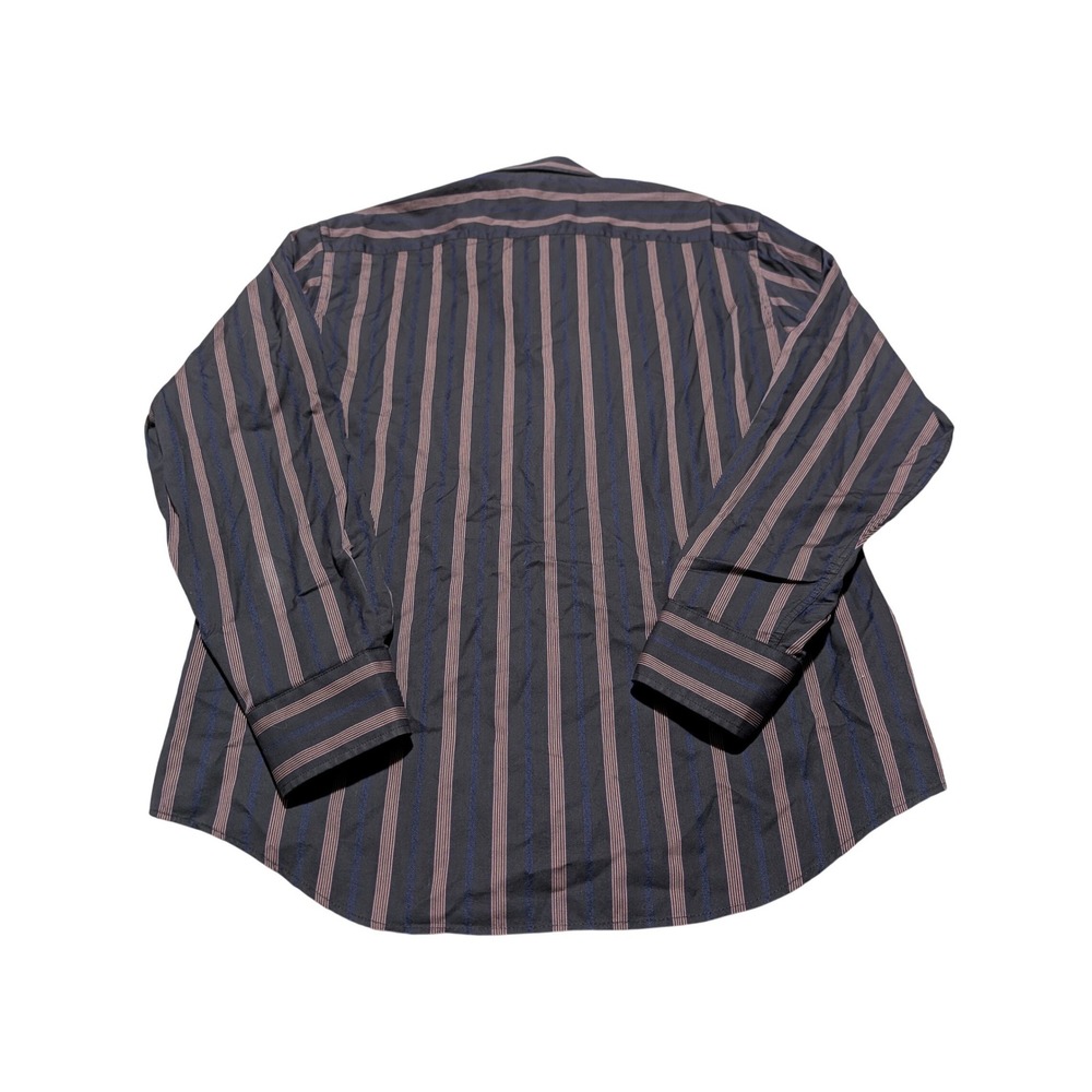 Bugatchi‎ Uomo Button Down Mens L Brown Blue Striped Long Sleeve Classic Shirt - Picture 4 of 7